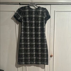 Stylish Black and White Tweed Women's Dress